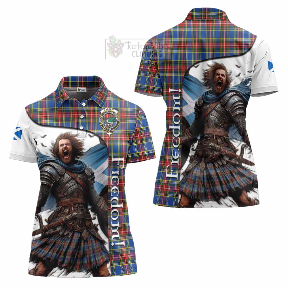 MacBeth (McBeth) Crest Tartan Women's Polo Shirt Inspired by the Freedom of Scottish Warrior - Tartan Vibes Clothing
