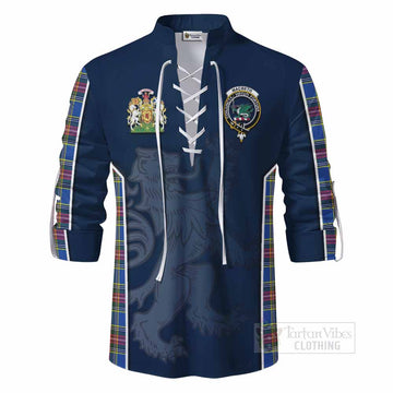 MacBeth (McBeth) Tartan Ghillie Kilt Shirt with Family Crest and Lion Rampant Vibes Sport Style - Tartan Vibes Clothing