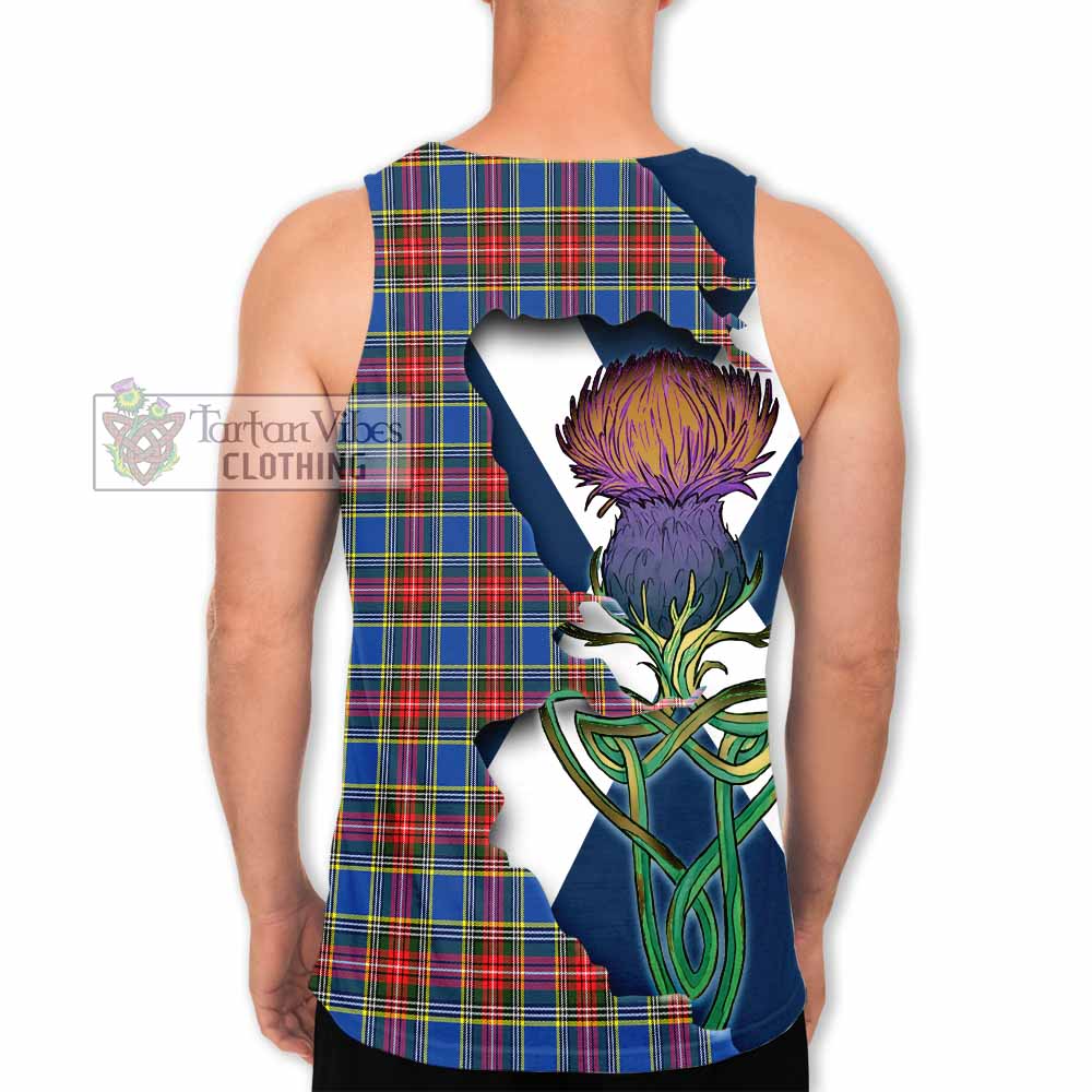 Tartan Vibes Clothing MacBeth (McBeth) Tartan Family Crest Men's Tank Top Scottish Thistle Celtic Inspired