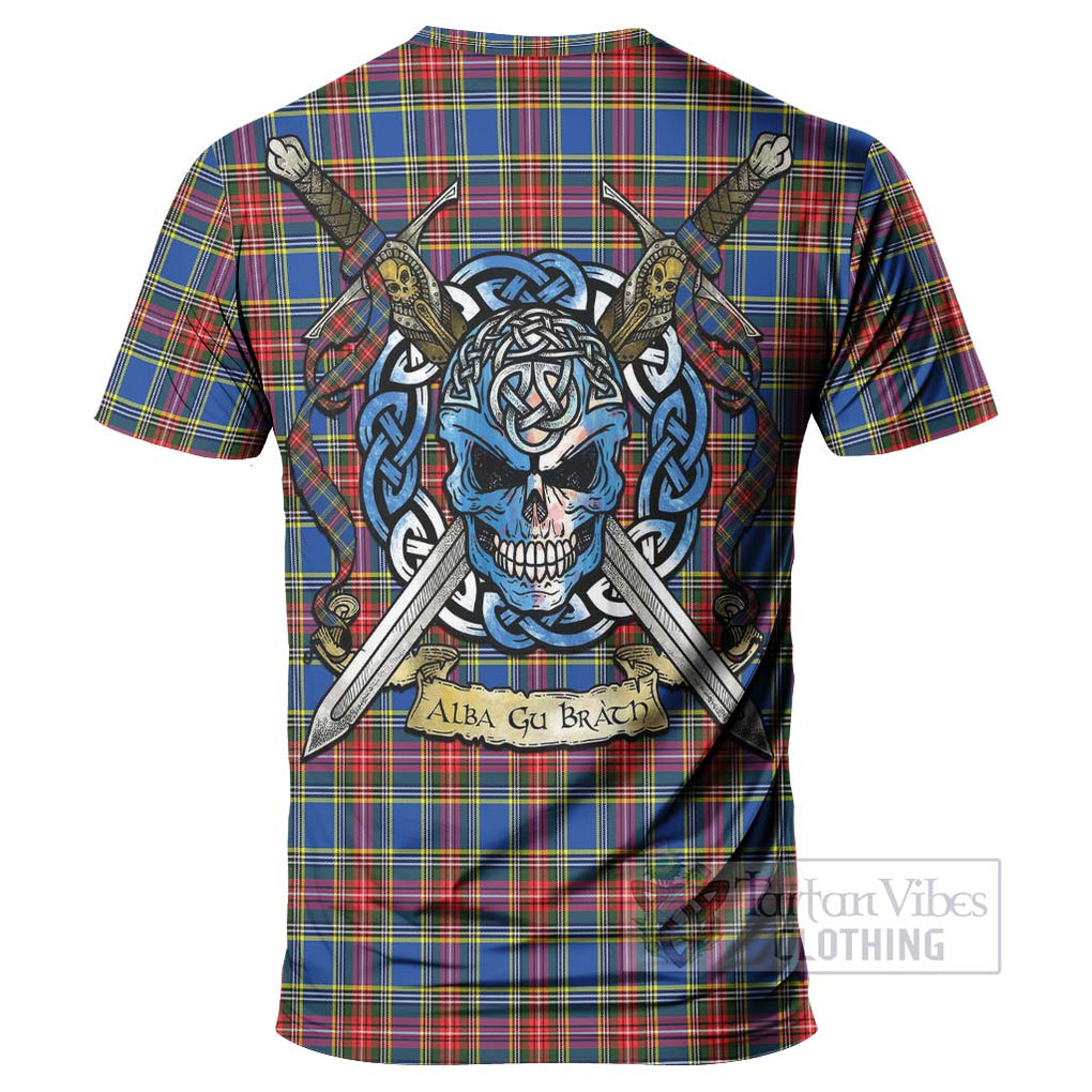 MacBeth (McBeth) Tartan T-Shirt with Family Crest Celtic Skull Style - Tartan Vibes Clothing