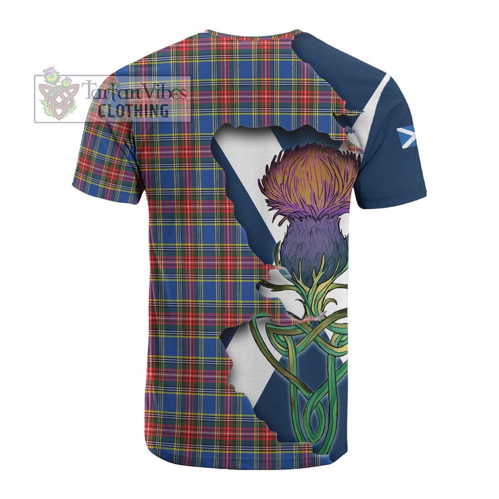 Tartan Vibes Clothing MacBeth (McBeth) Tartan Family Crest Cotton T-shirt Scottish Thistle Celtic Inspired