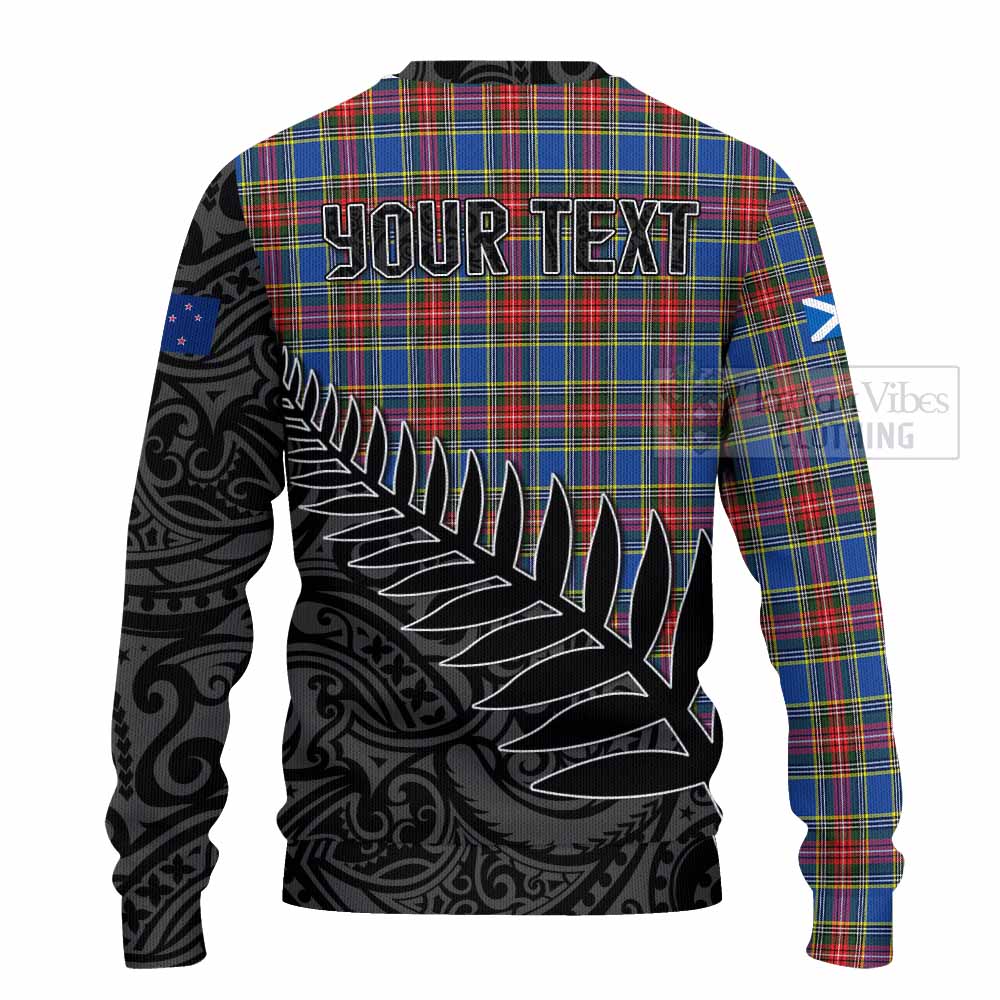 MacBeth (McBeth) Crest Tartan Knitted Sweater with New Zealand Silver Fern Half Style - Tartan Vibes Clothing