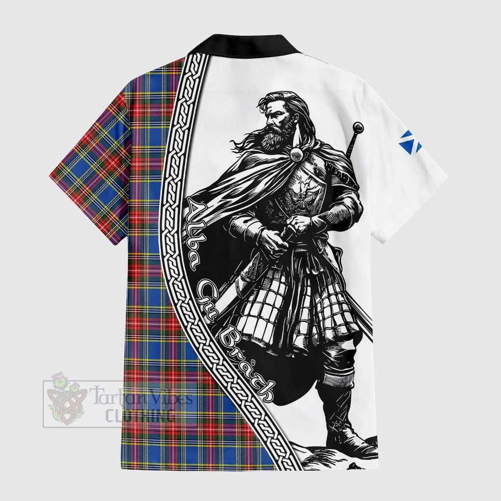 MacBeth (McBeth) Tartan Clan Crest Hawaiian Shirt with Highlander Warrior Celtic Style - Tartan Vibes Clothing