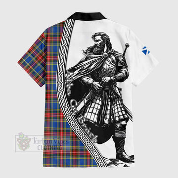 MacBeth (McBeth) Tartan Clan Crest Hawaiian Shirt with Highlander Warrior Celtic Style - Tartan Vibes Clothing