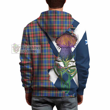 Tartan Vibes Clothing MacBeth (McBeth) Tartan Family Crest Hoodie Scottish Thistle Celtic Inspired