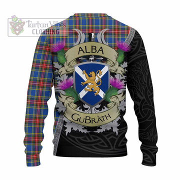 MacBeth (McBeth) Tartan Family Crest Knitted Sweater Lion Rampant Royal Thistle Shield Celtic Inspired - Tartan Vibes Clothing