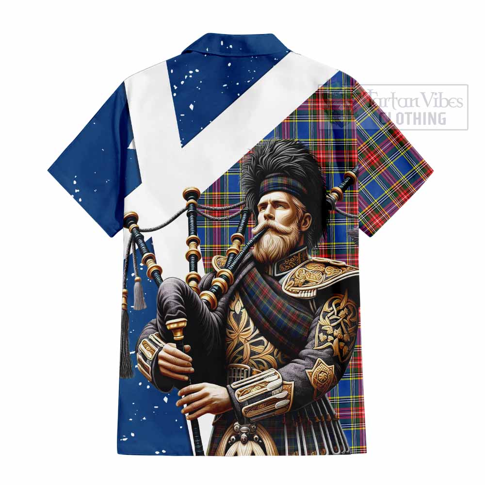 MacBeth (McBeth) Tartan Hawaiian Shirt with Family Crest Scottish Bagpiper Vibes - Tartan Vibes Clothing