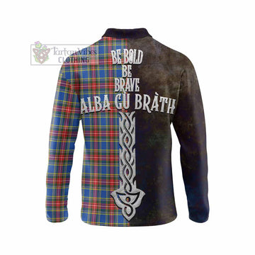 MacBeth (McBeth) Tartan Family Crest Long Sleeve Polo Shirt Alba Gu Brath Be Brave Lion Ancient Style