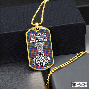 Tartan Vibes Clothing MacBeth (McBeth) Tartan Dog Tag Necklace Viking Mjolnir Style