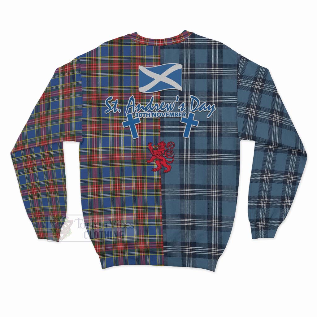 MacBeth (McBeth) Tartan Sweatshirt Happy St. Andrew's Day Half Tartan Style - Tartan Vibes Clothing