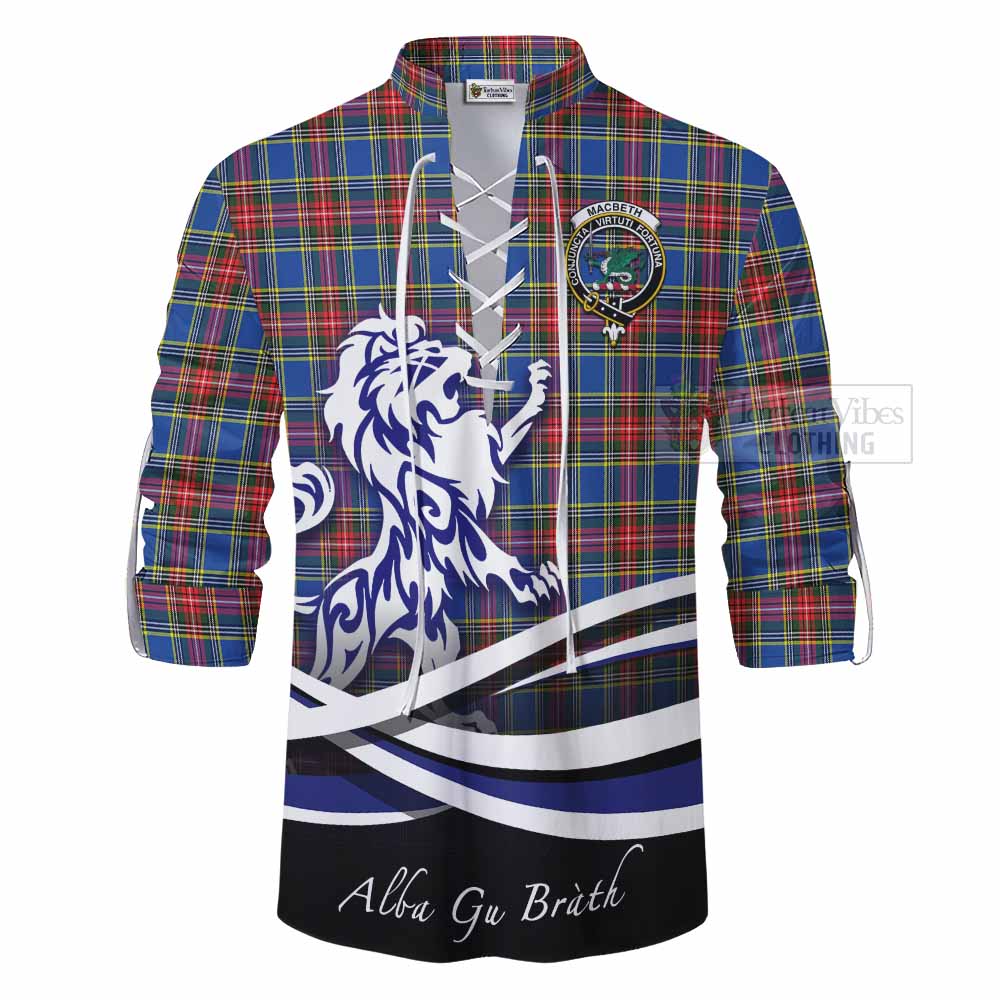 MacBeth (McBeth) Tartan Ghillie Kilt Shirt with Alba Gu Brath Regal Lion Emblem - Tartan Vibes Clothing