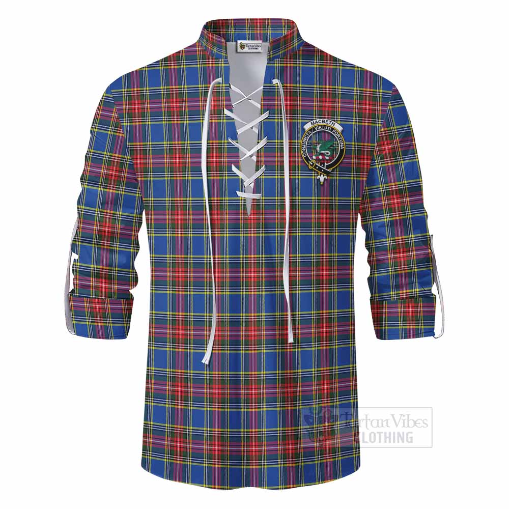 MacBeth (McBeth) Tartan Ghillie Kilt Shirt with Family Crest DNA In Me Style - Tartan Vibes Clothing