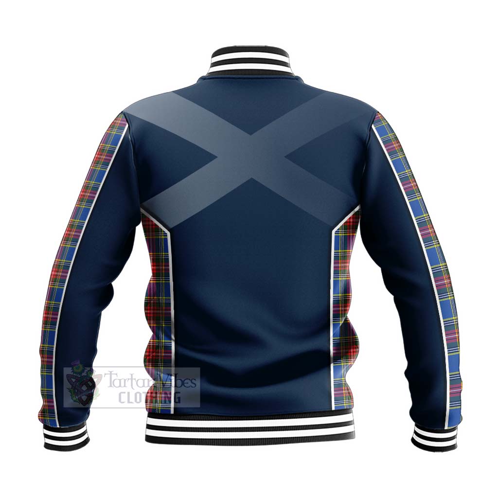 MacBeth (McBeth) Tartan Baseball Jacket with Family Crest and Scottish Thistle Vibes Sport Style - Tartan Vibes Clothing