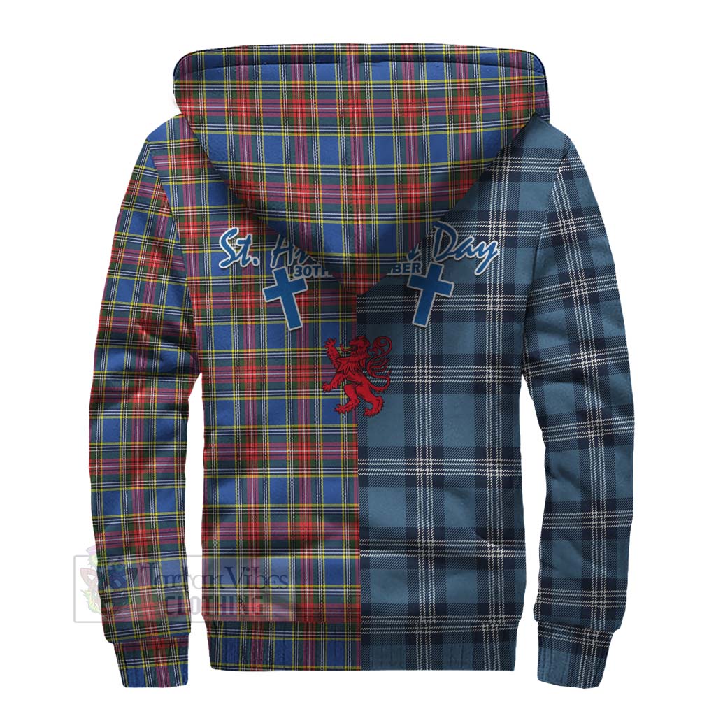 MacBeth (McBeth) Tartan Sherpa Hoodie Happy St. Andrew's Day Half Tartan Style - Tartan Vibes Clothing