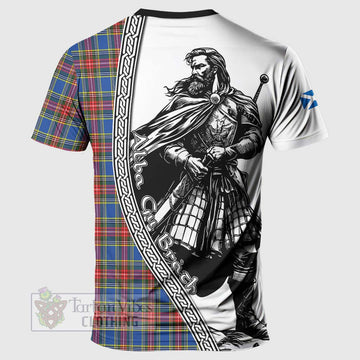 MacBeth (McBeth) Tartan Clan Crest T-Shirt with Highlander Warrior Celtic Style - Tartan Vibes Clothing