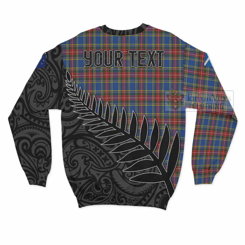 Tartan Vibes Clothing MacBeth (McBeth) Crest Tartan Sweatshirt with New Zealand Silver Fern Half Style