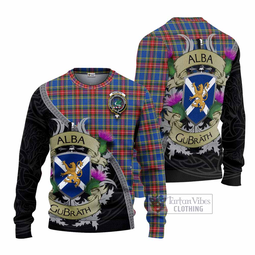 MacBeth (McBeth) Tartan Family Crest Knitted Sweater Lion Rampant Royal Thistle Shield Celtic Inspired - Tartan Vibes Clothing