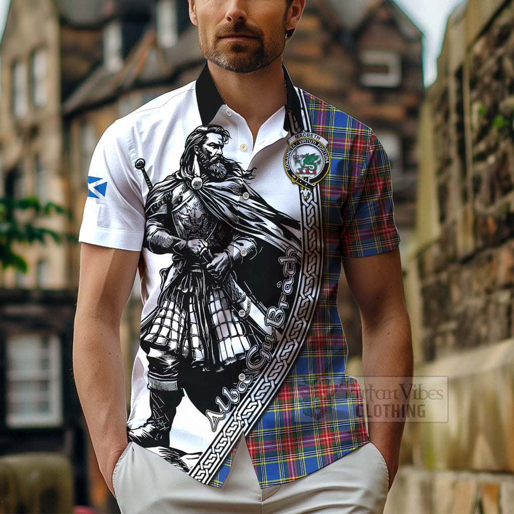 MacBeth (McBeth) Tartan Clan Crest Hawaiian Shirt with Highlander Warrior Celtic Style - Tartan Vibes Clothing