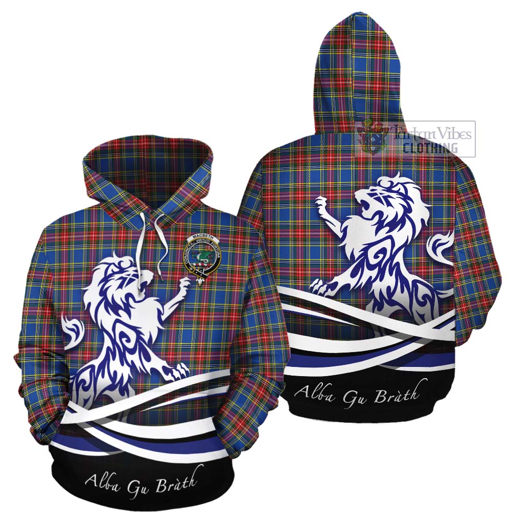 MacBeth (McBeth) Tartan Cotton Hoodie with Alba Gu Brath Regal Lion Emblem Zip Hoodie - Tartan Vibes Clothing