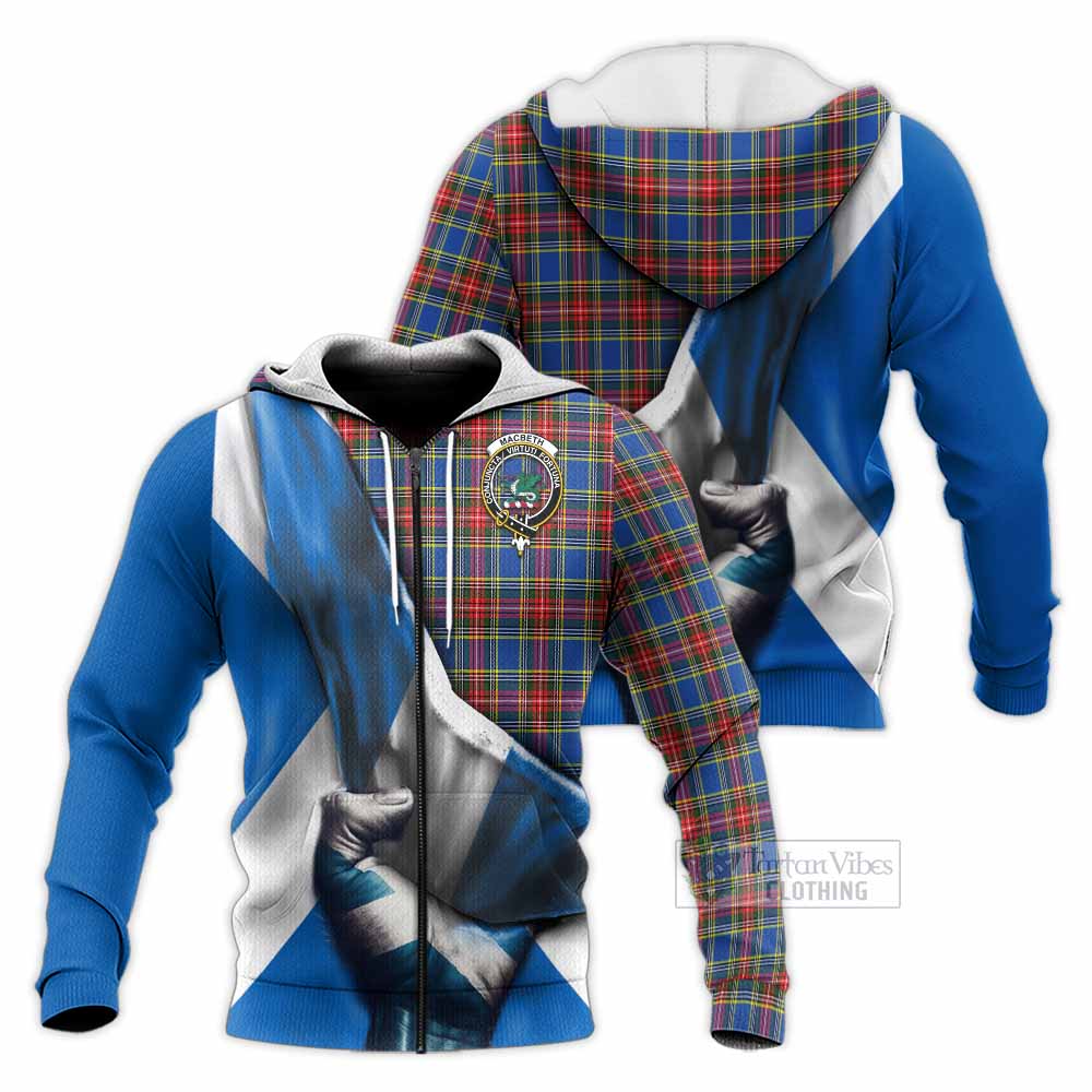 MacBeth (McBeth) Tartan Knitted Hoodie with Family Crest Scotland Patriotic Style Unisex Knitted Zip Hoodie - Tartan Vibes Clothing