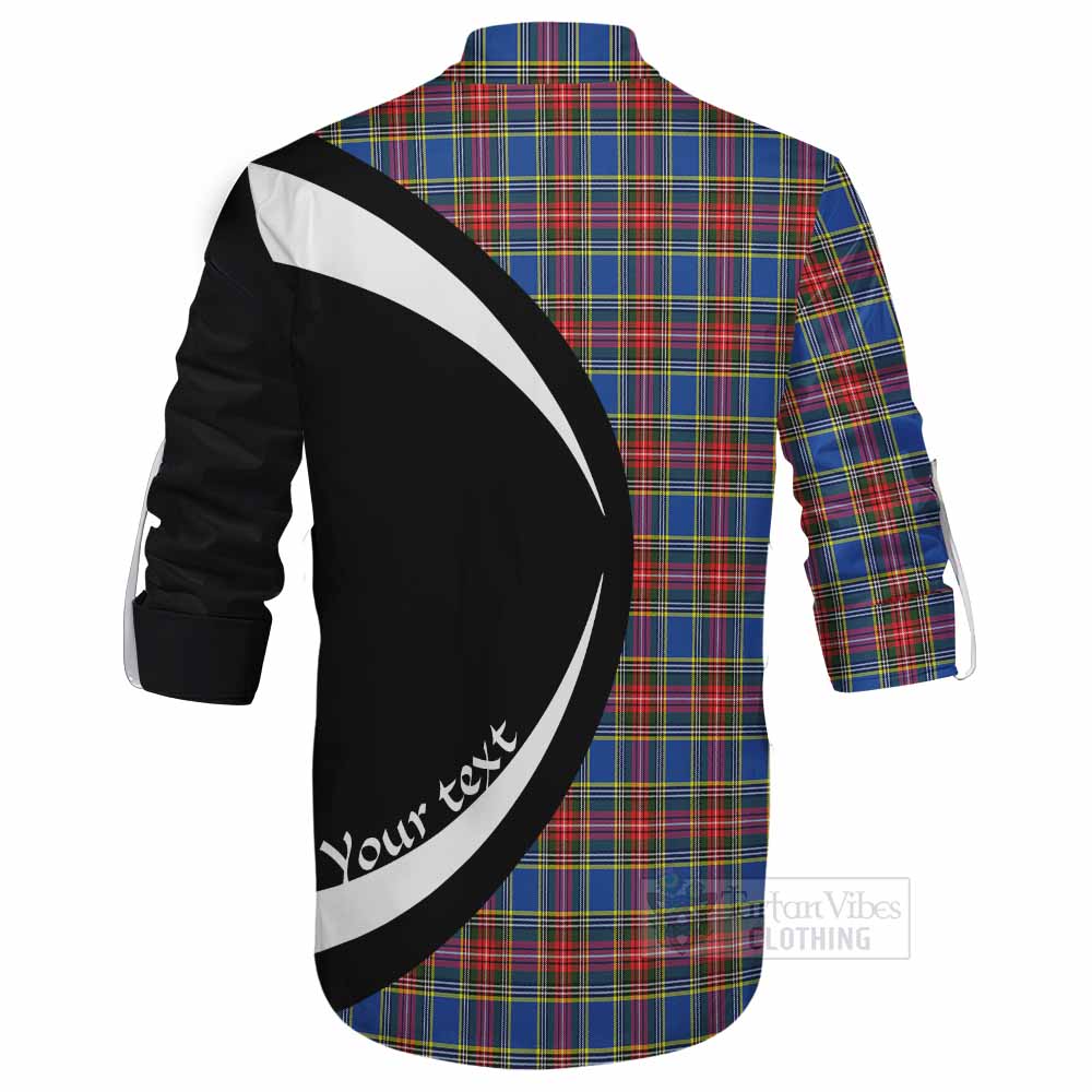 MacBeth (McBeth) Tartan Ghillie Kilt Shirt with Family Crest Circle Style - Tartan Vibes Clothing