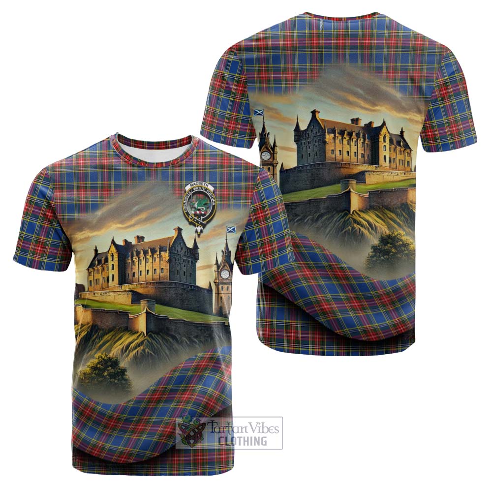 Tartan Vibes Clothing MacBeth (McBeth) Tartan Family Crest Cotton T-shirt with Scottish Ancient Castle Style