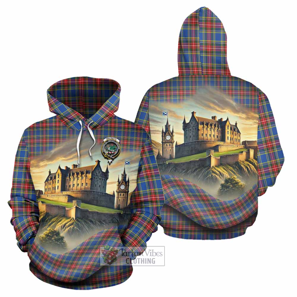 MacBeth (McBeth) Tartan Family Crest Hoodie with Scottish Ancient Castle Style - Tartan Vibes Clothing