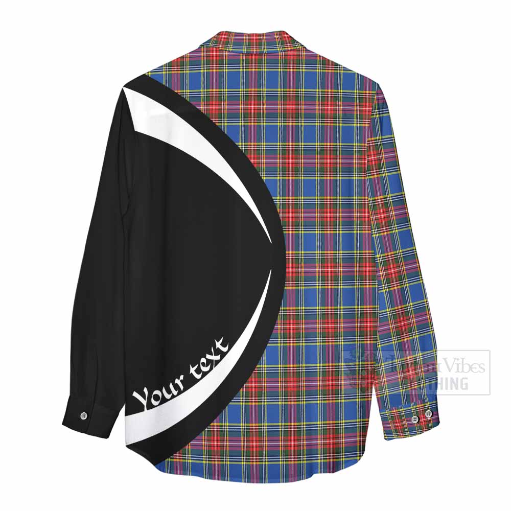 MacBeth (McBeth) Tartan Women's Casual Shirt with Family Crest Circle Style - Tartan Vibes Clothing