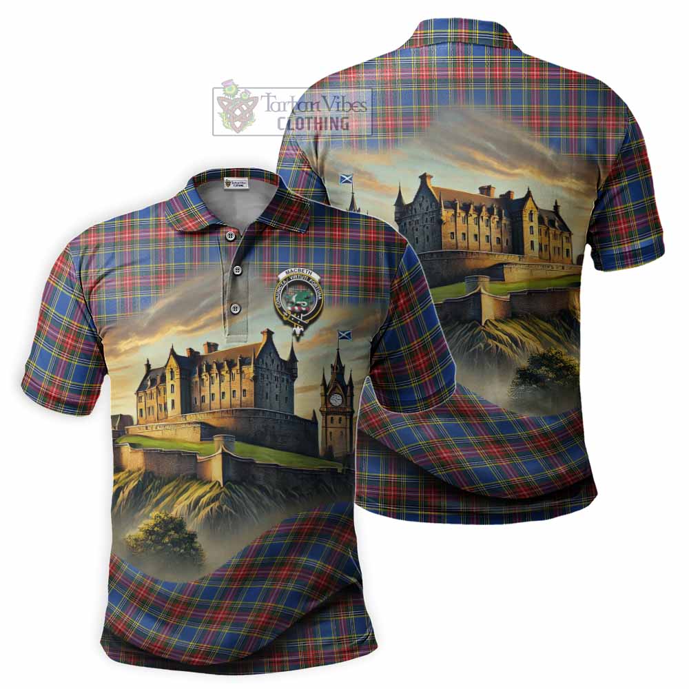Tartan Vibes Clothing MacBeth (McBeth) Tartan Family Crest Polo Shirt with Scottish Ancient Castle Stype