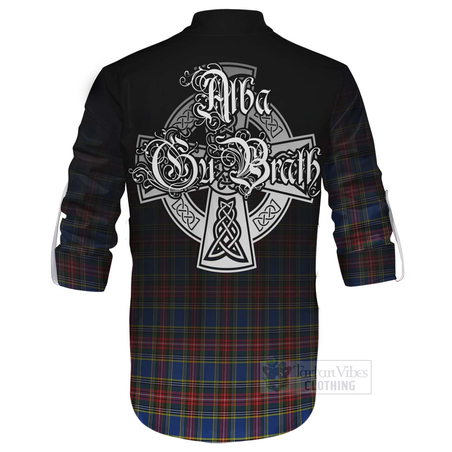 MacBeth (McBeth) Tartan Ghillie Kilt Shirt Featuring Alba Gu Brath Family Crest Celtic Inspired - Tartan Vibes Clothing