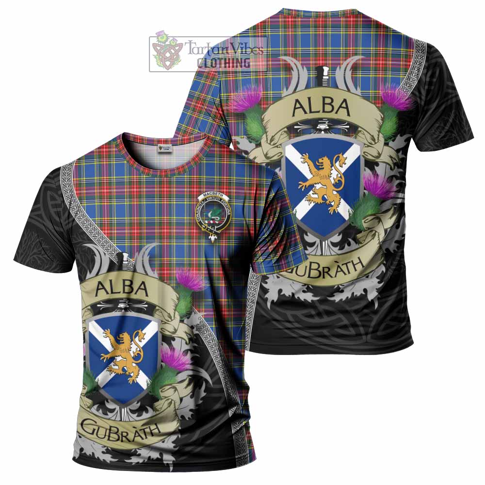 MacBeth (McBeth) Tartan Family Crest T-Shirt Lion Rampant Royal Thistle Shield Celtic Inspired - Tartan Vibes Clothing