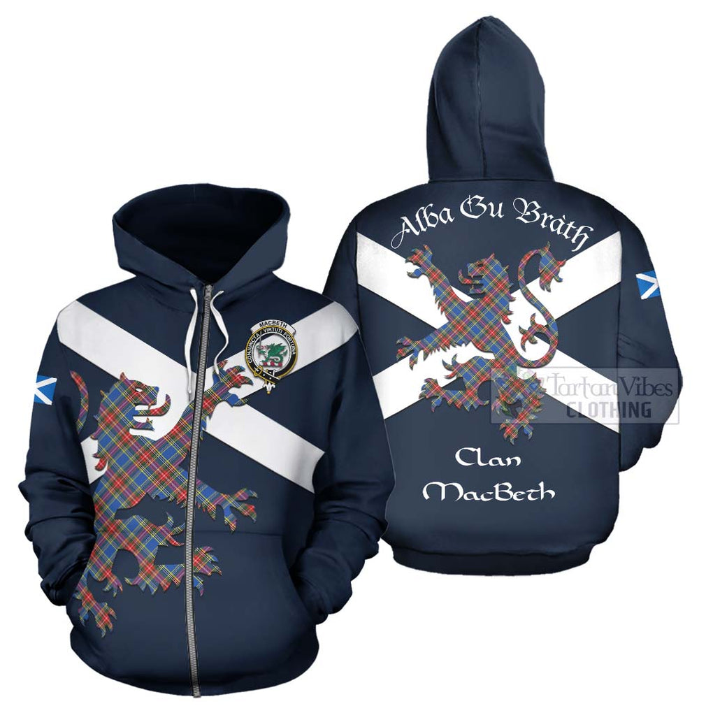 MacBeth (McBeth) Tartan Lion Rampant Hoodie Proudly Display Your Heritage with Alba Gu Brath and Clan Name - Tartan Vibes Clothing
