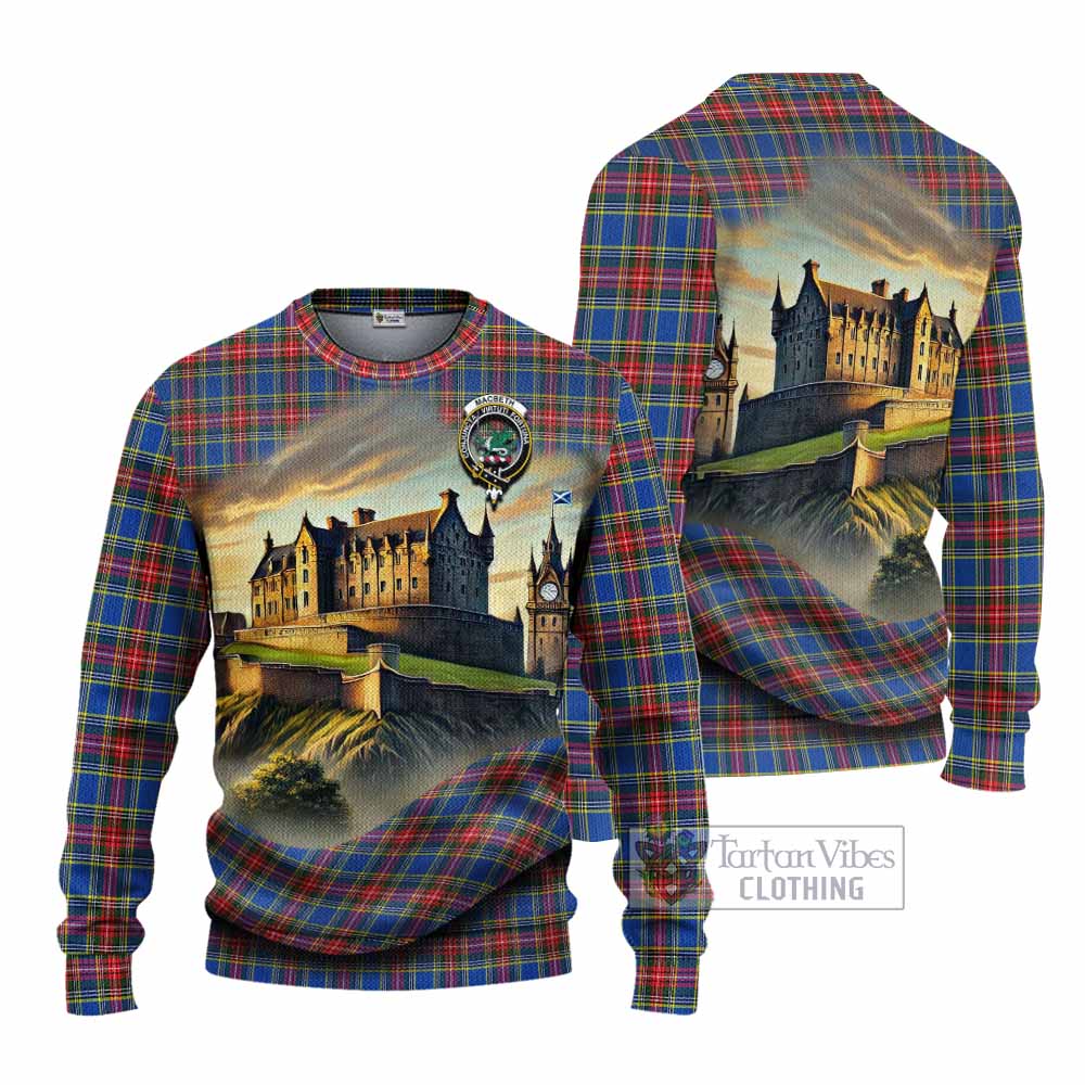MacBeth (McBeth) Tartan Family Crest Knitted Sweater with Scottish Ancient Castle Style - Tartan Vibes Clothing