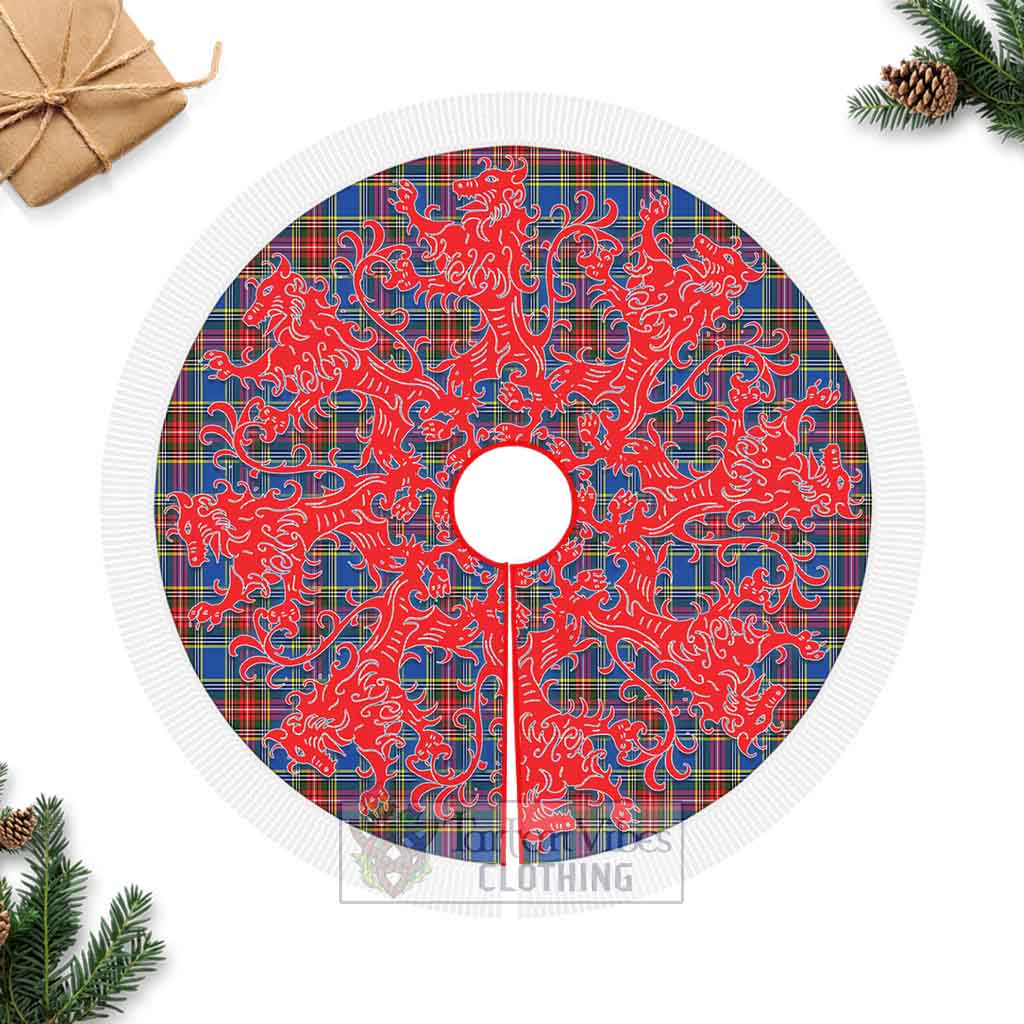 MacBeth (McBeth) Tartan Christmas Tree Skirt Lion Rampant Style Fringed Tree Skirts - Tartan Vibes Clothing