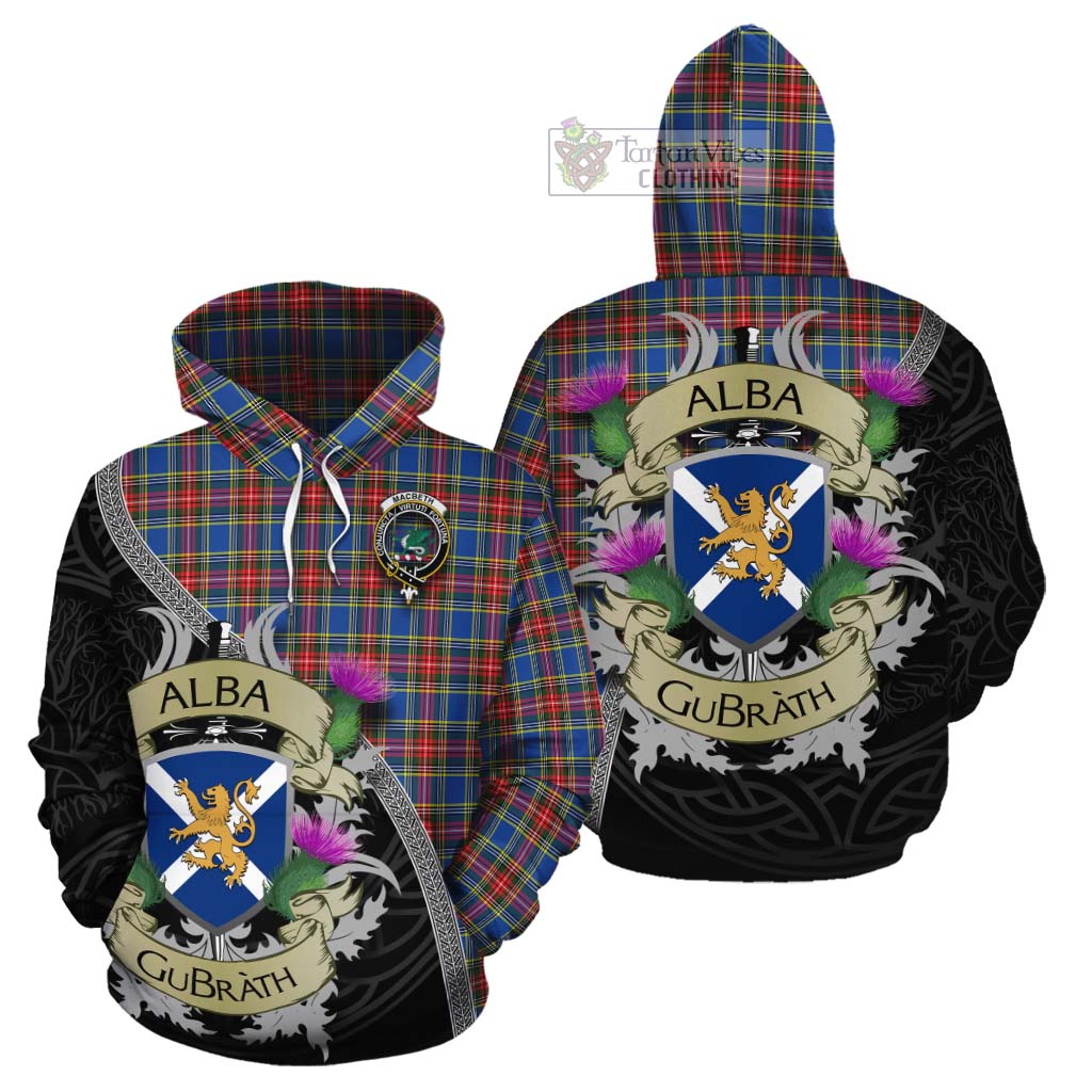 MacBeth (McBeth) Tartan Family Crest Cotton Hoodie Lion Rampant Royal Thistle Shield Celtic Inspired - Tartan Vibes Clothing