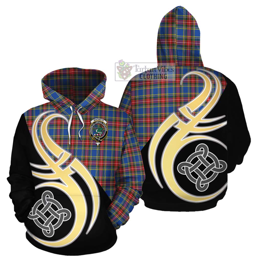 MacBeth (McBeth) Tartan Cotton Hoodie with Family Crest and Celtic Symbol Style Zip Hoodie - Tartan Vibes Clothing