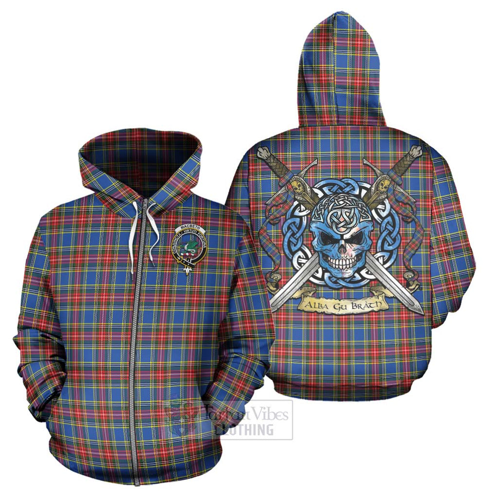MacBeth (McBeth) Tartan Hoodie with Family Crest Celtic Skull Style - Tartan Vibes Clothing