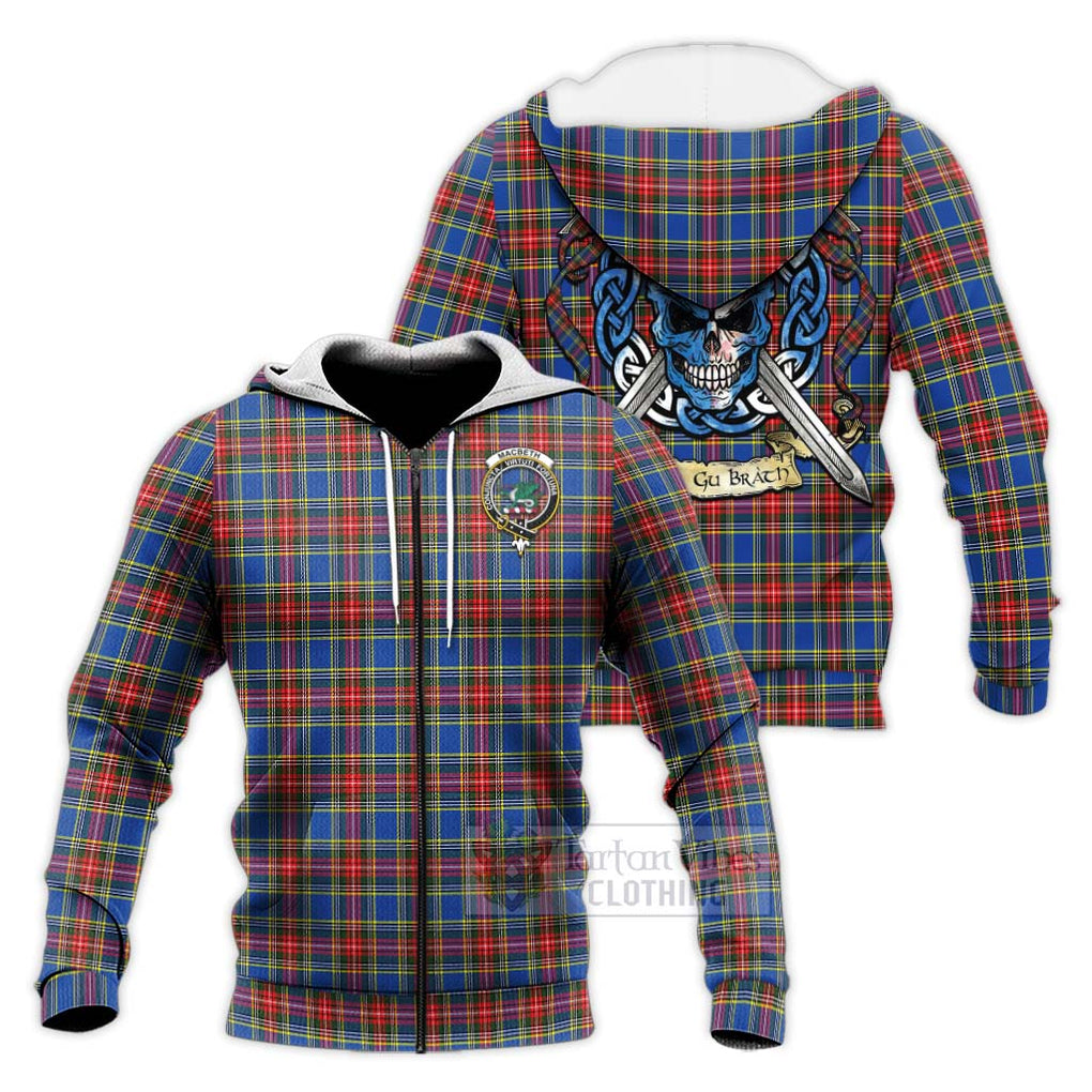 MacBeth (McBeth) Tartan Knitted Hoodie with Family Crest Celtic Skull Style Unisex Knitted Zip Hoodie - Tartan Vibes Clothing