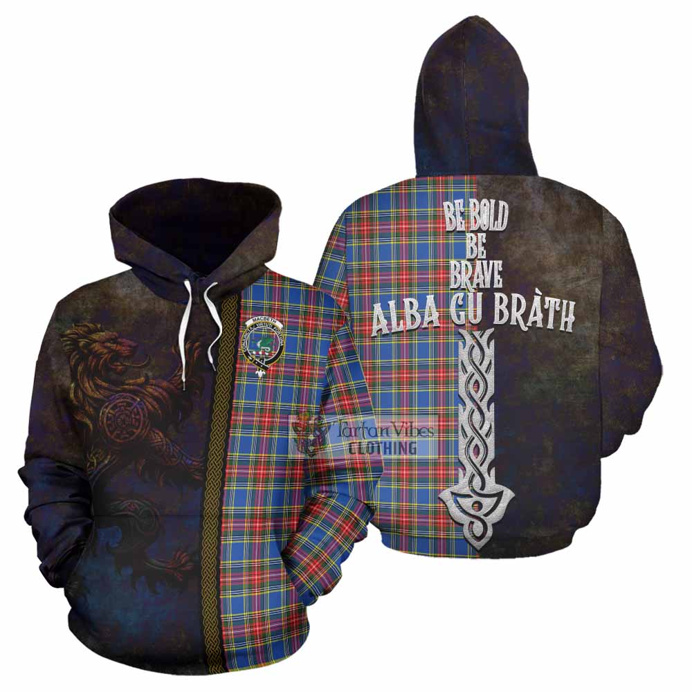 Tartan Vibes Clothing MacBeth (McBeth) Tartan Family Crest Hoodie Alba Gu Brath Be Brave Lion Ancient Style