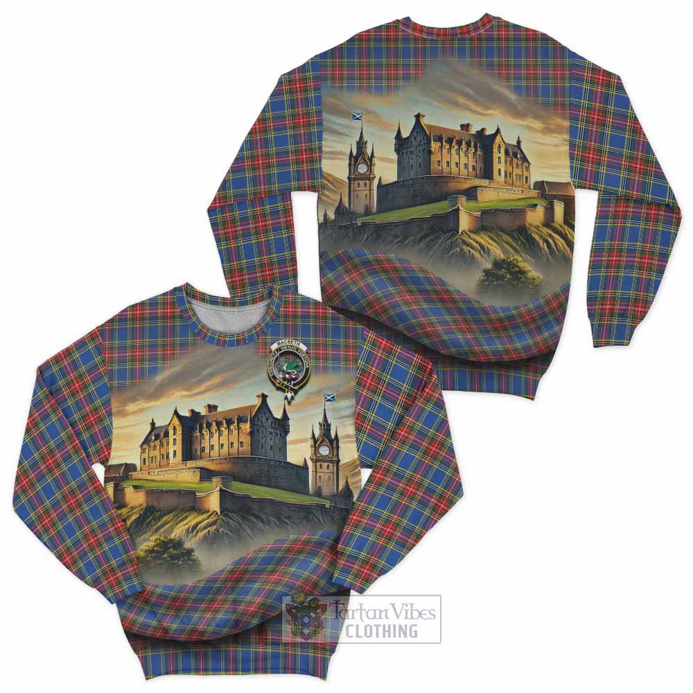 MacBeth (McBeth) Tartan Family Crest Sweatshirt with Scottish Ancient Castle Style - Tartan Vibes Clothing