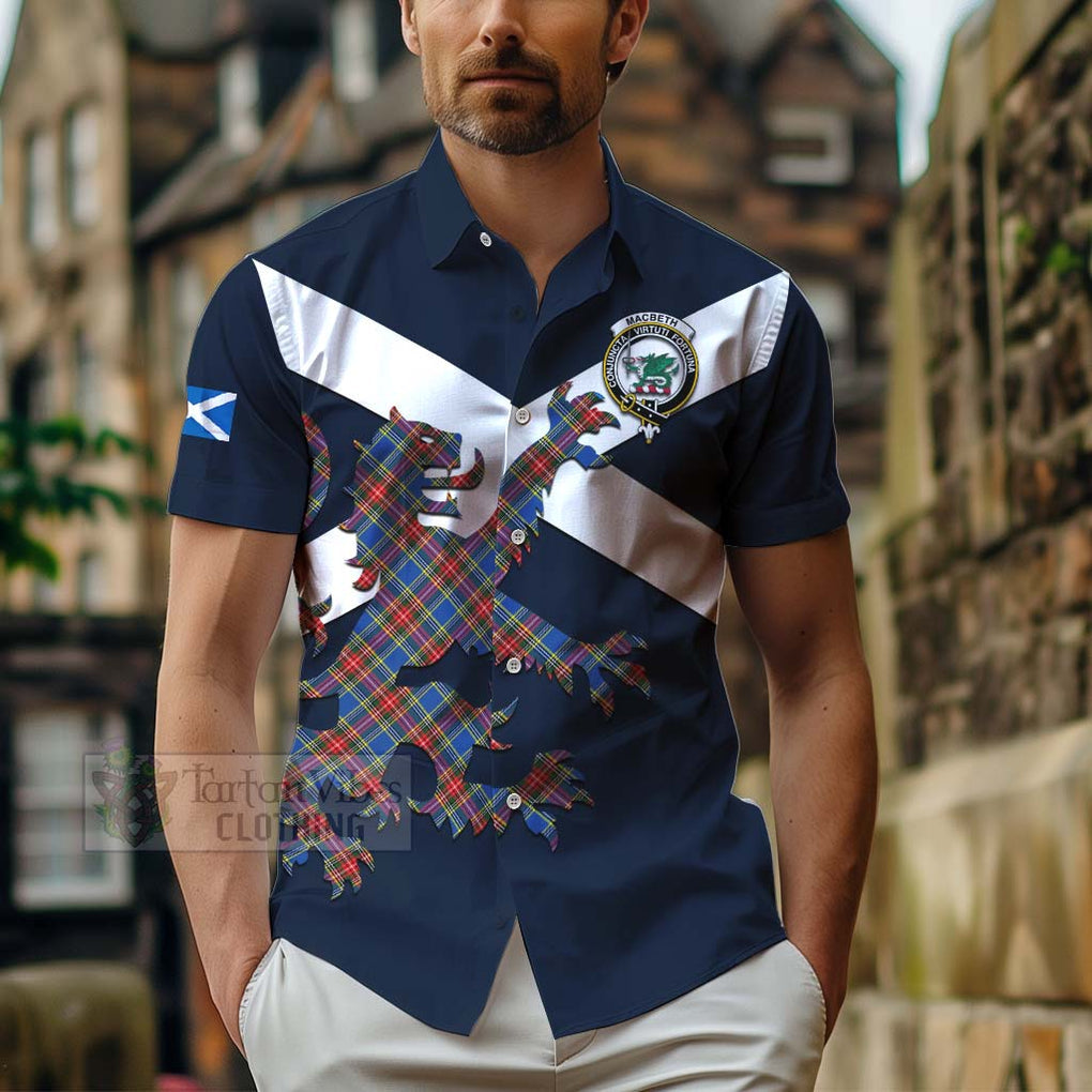 MacBeth (McBeth) Tartan Lion Rampant Hawaiian Shirt Proudly Display Your Heritage with Alba Gu Brath and Clan Name - Tartan Vibes Clothing