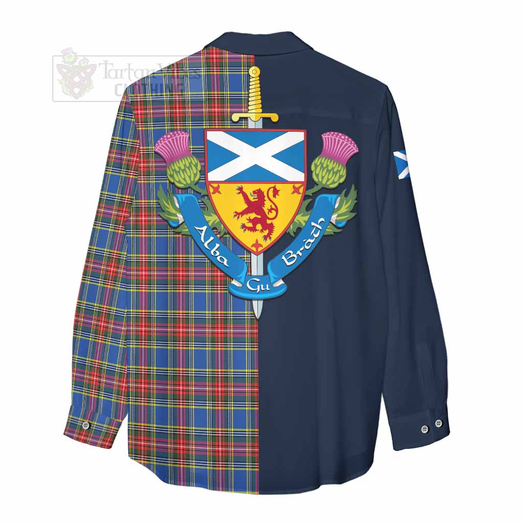 MacBeth (McBeth) Tartan Women's Casual Shirt Alba with Scottish Lion Royal Arm Half Style - Tartan Vibes Clothing