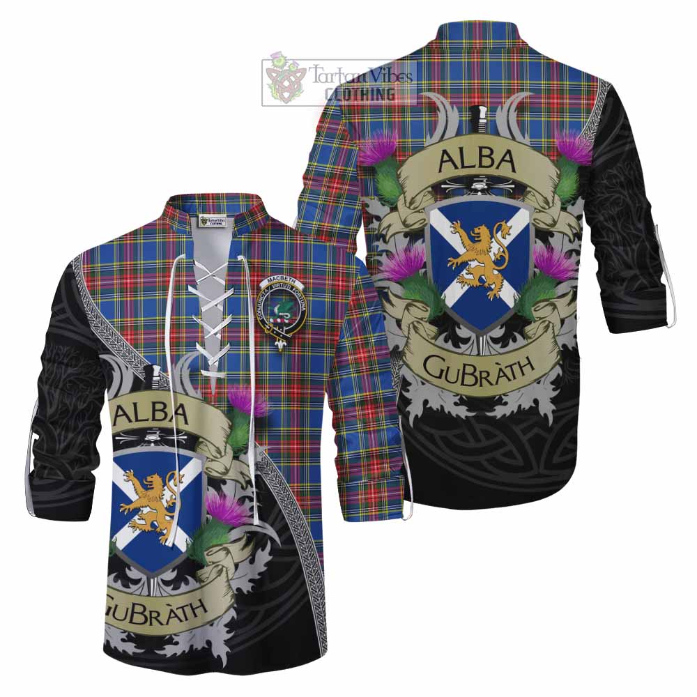 MacBeth (McBeth) Tartan Family Crest Ghillie Kilt Shirt Lion Rampant Royal Thistle Shield Celtic Inspired - Tartan Vibes Clothing