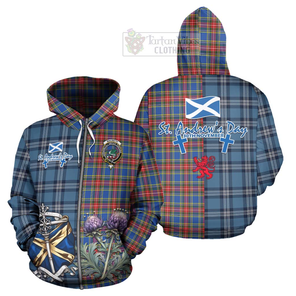 MacBeth (McBeth) Tartan Hoodie Happy St. Andrew's Day Half Tartan Style - Tartan Vibes Clothing
