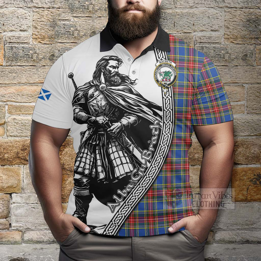 MacBeth (McBeth) Tartan Clan Crest Polo Shirt with Highlander Warrior Celtic Style - Tartan Vibes Clothing