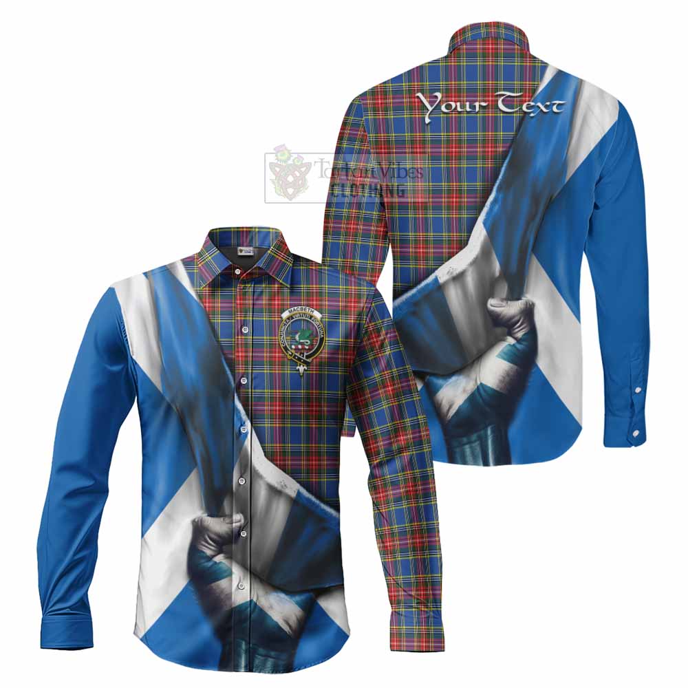 MacBeth (McBeth) Tartan Long Sleeve Button Shirt with Family Crest Scotland Patriotic Style - Tartan Vibes Clothing