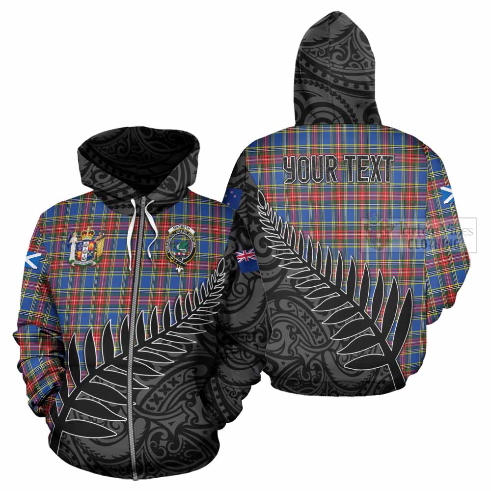 MacBeth (McBeth) Crest Tartan Hoodie with New Zealand Silver Fern Half Style - Tartan Vibes Clothing