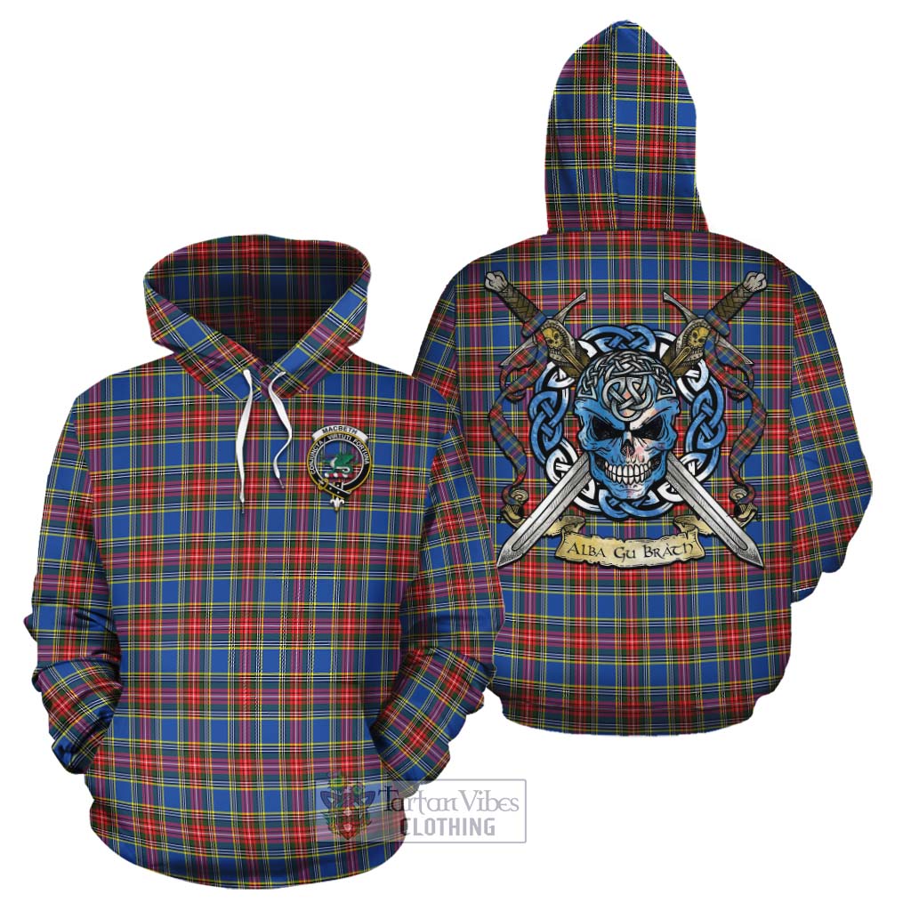 MacBeth (McBeth) Tartan Cotton Hoodie with Family Crest Celtic Skull Style Zip Hoodie - Tartan Vibes Clothing