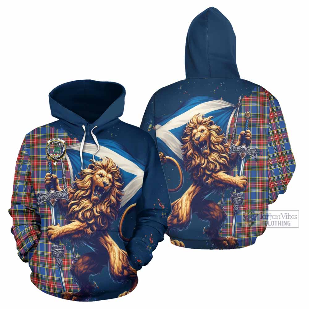 MacBeth (McBeth) Tartan Family Crest Hoodie with Scottish Majestic Lion - Tartan Vibes Clothing