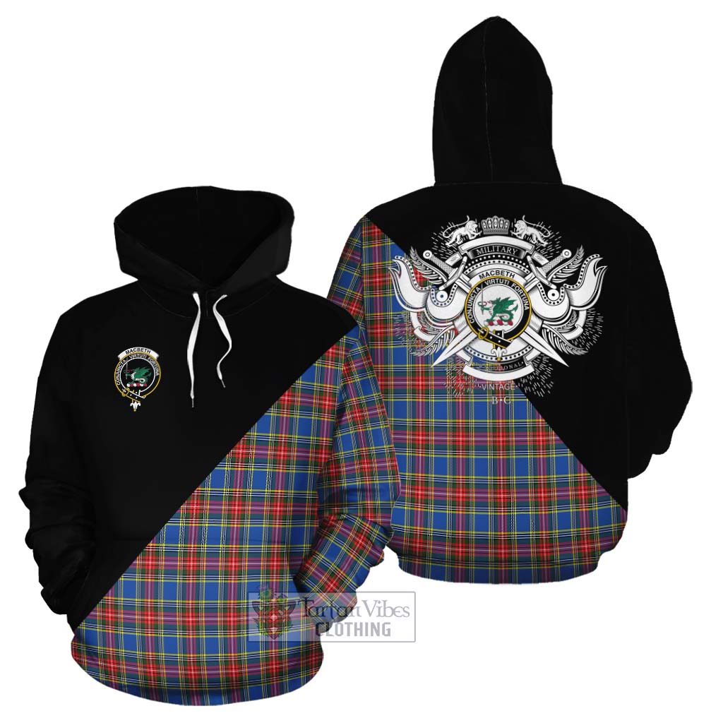 MacBeth (McBeth) Tartan Cotton Hoodie with Family Crest and Military Logo Style Zip Hoodie - Tartan Vibes Clothing